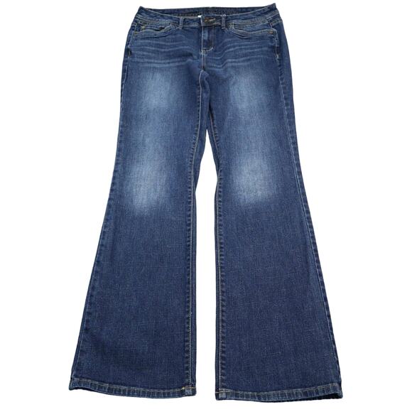 Vera Wang Pants Womens 6 Blue Bootcut Mid Rise Button Zip Pocket Denim Jeans - Picture 1 of 16